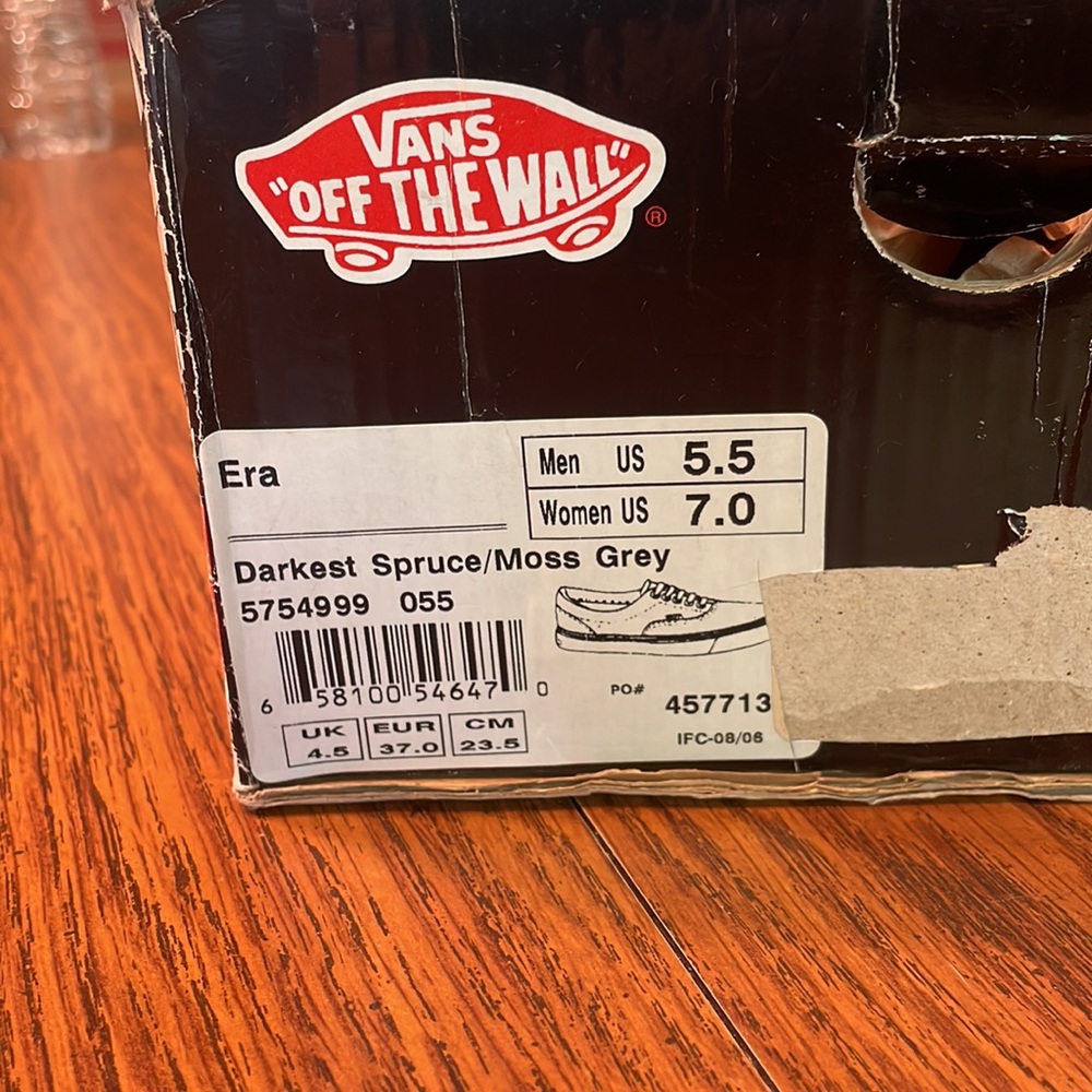 Vans Off-the-wall Era style sneaker, unisex, M5.5, W7. Darkest spruce/Moss Gray - Picture 9 of 15